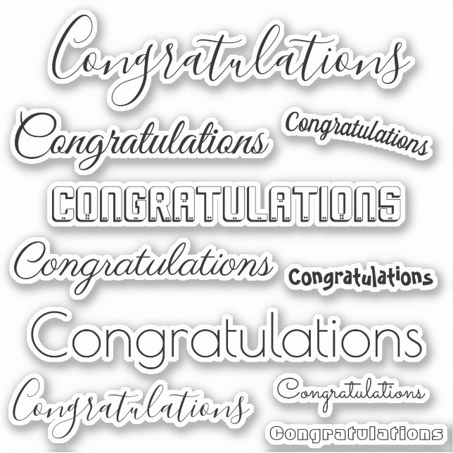 Congratulations words only | #2 Black only (Front)