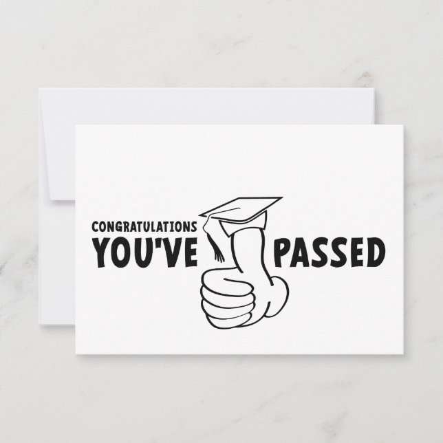 Congratulations, you passed, diploma card (Front)