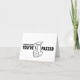 Congratulations, you passed, diploma thank you card