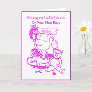 Congratulations Your New Baby Orchid Nursery Toys Card