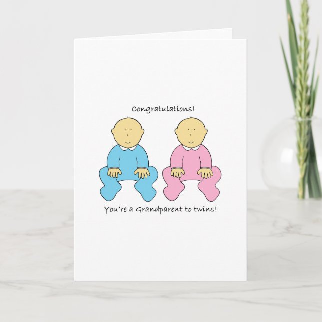 Congratulations You're a Grandparent to Twins Card (Front)