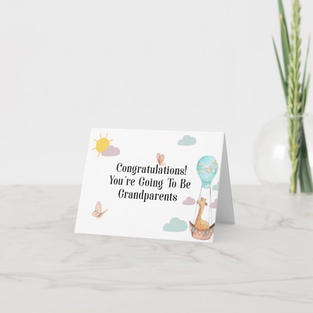 Congratulations, You're Going To Be Grandparents Card (Front)