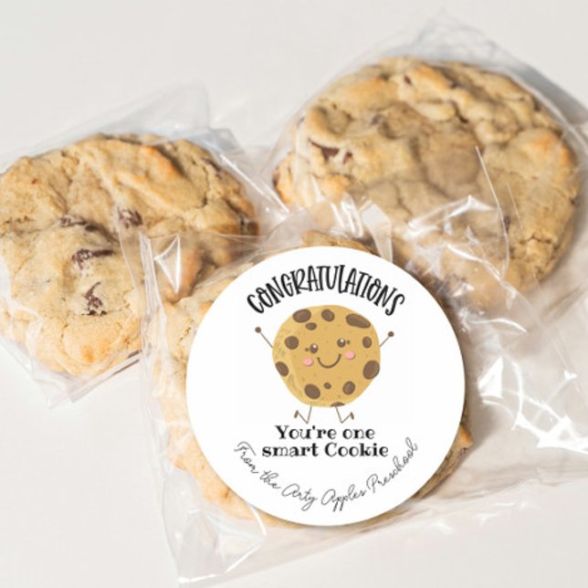 congratulations you're one smart cookie classic round sticker (Creator Uploaded)