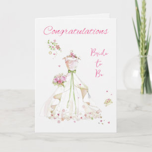 CongratulationsBlushing Bride in Bloom Bride to Be Card