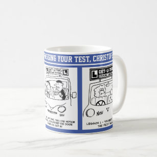Congratutions on Passing Driving Test 3 Cartoons. Coffee Mug