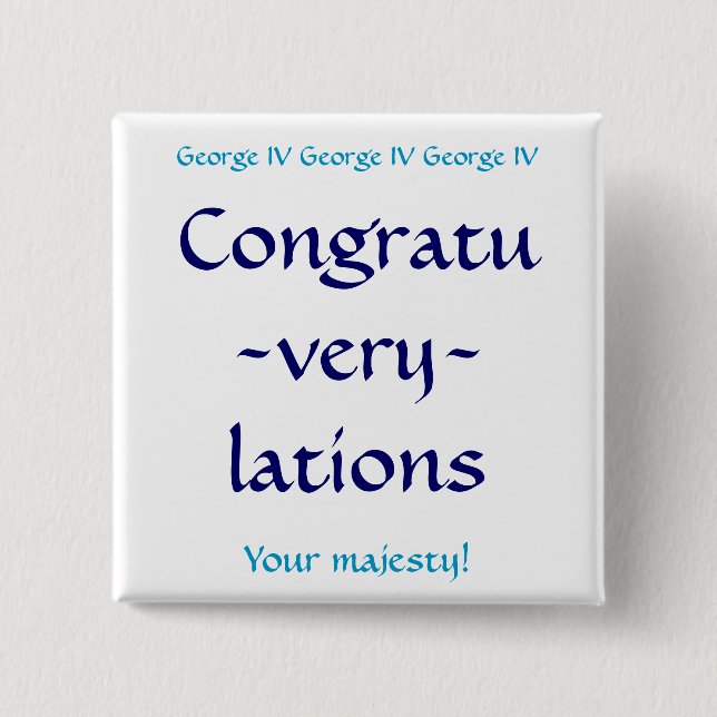 Congratuverylations 15 Cm Square Badge (Front)
