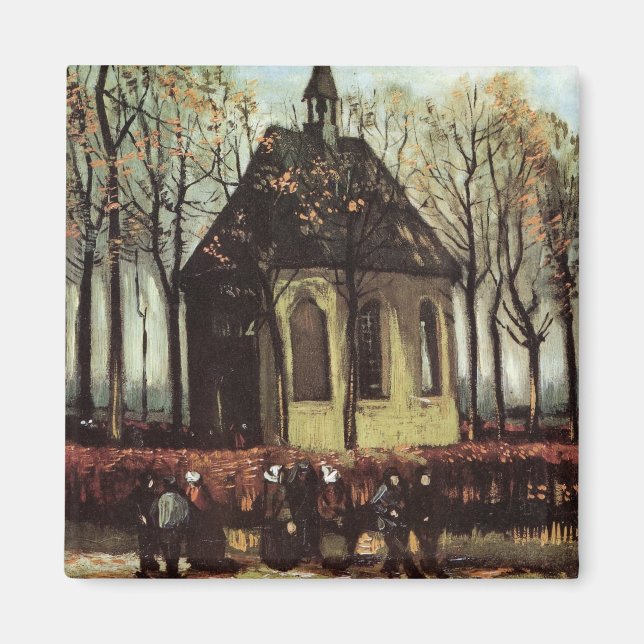 Congregation at Church, Nuenen by Vincent van Gogh Magnet (Front)