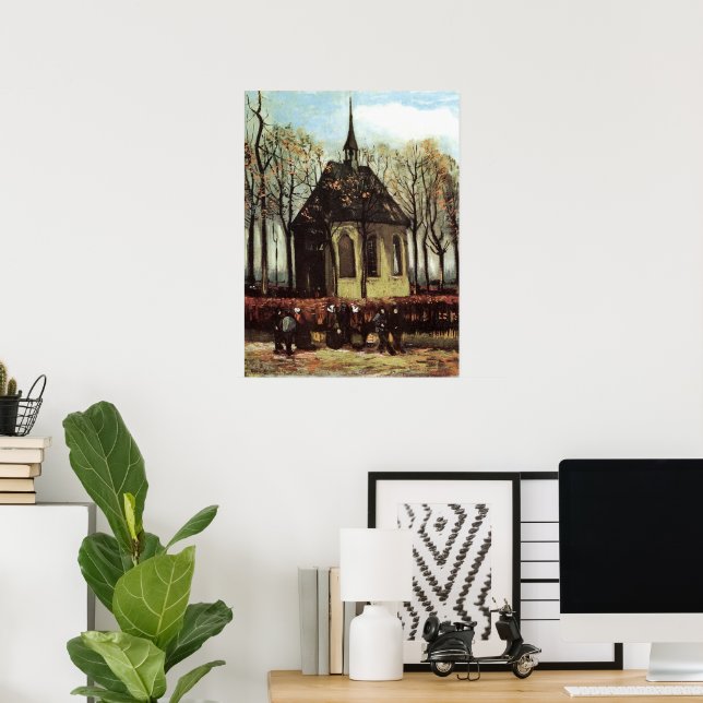 Congregation at Church, Nuenen by Vincent van Gogh Poster (Home Office)