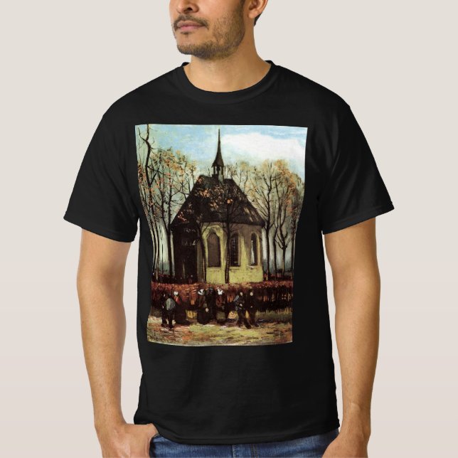 Congregation at Church, Nuenen by Vincent van Gogh T-Shirt (Front)