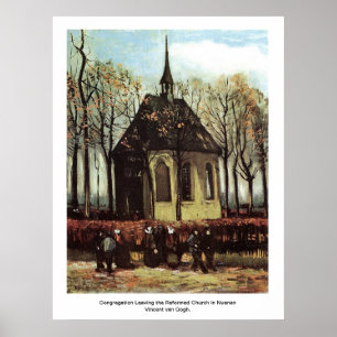 Congregation Leaving the Reformed Church in Nuenen Poster