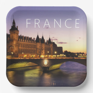Congress at the River Seine Paris, France Paper Plate