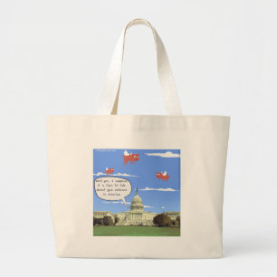 Congress & Gun Violence Talk When Pigs Fly Large Tote Bag