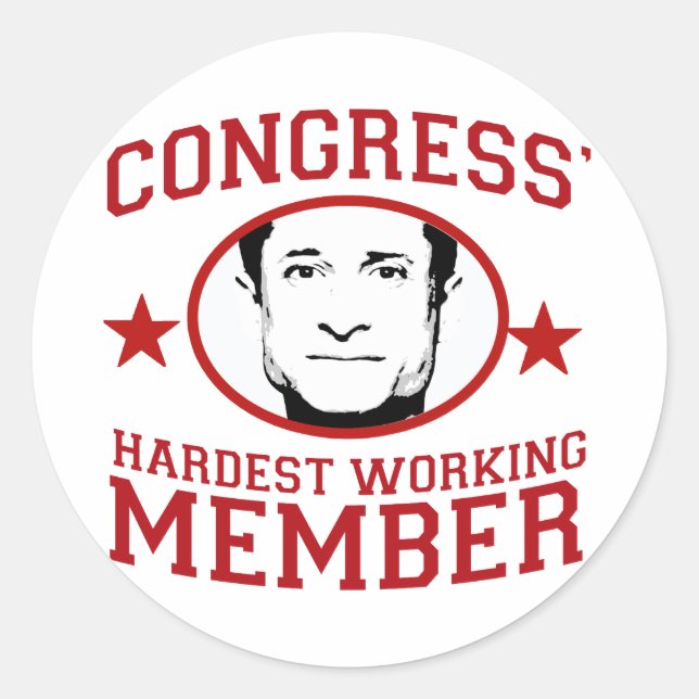 Congress' Hardest Working Member Classic Round Sticker (Front)