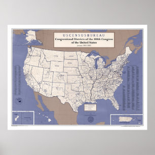 Congressional Districts Of USA Map Poster