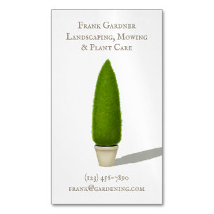 Conical Topiary Traditional Garden Charm Business Magnetic Business Card