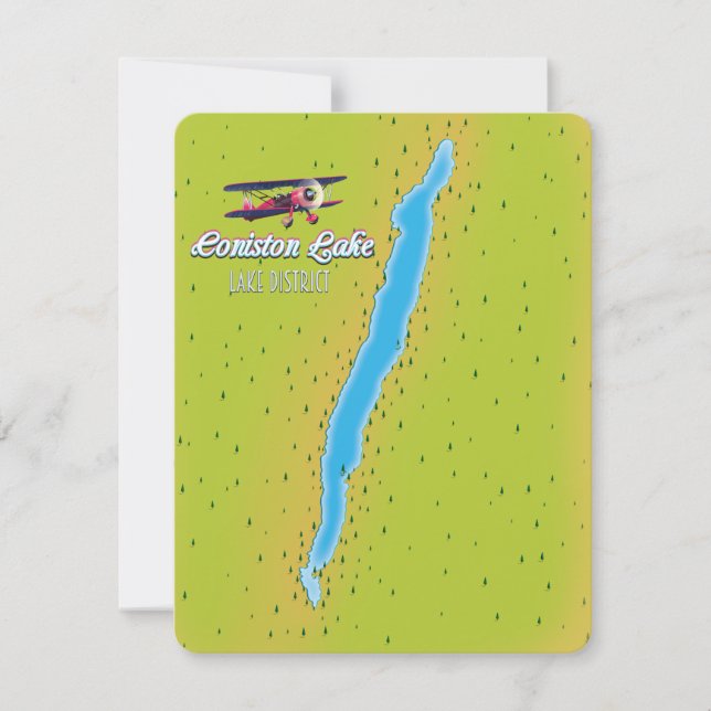 Coniston Water, lake district, England map (Front)