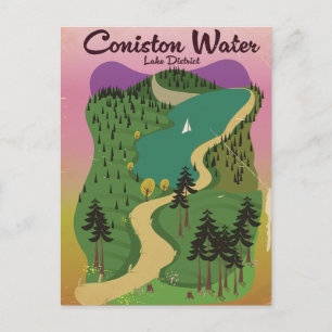 Coniston Water Lake District Holiday Postcard