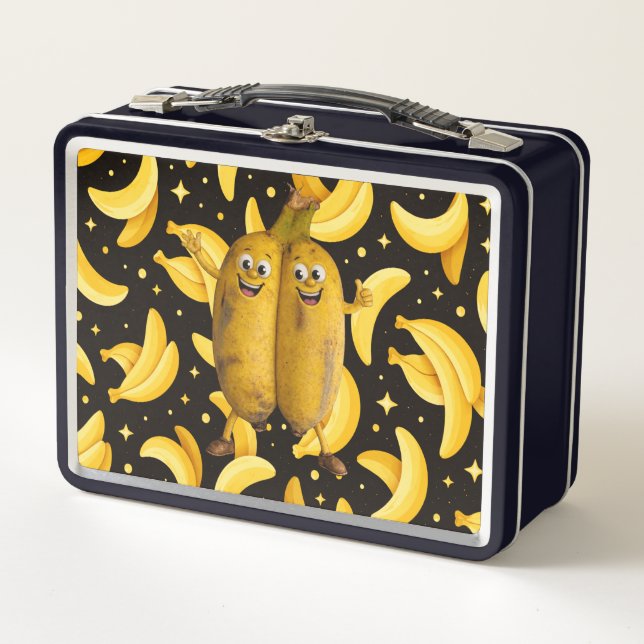 Conjoined Bananas Comedy Duo Metal Lunch Box (Front)