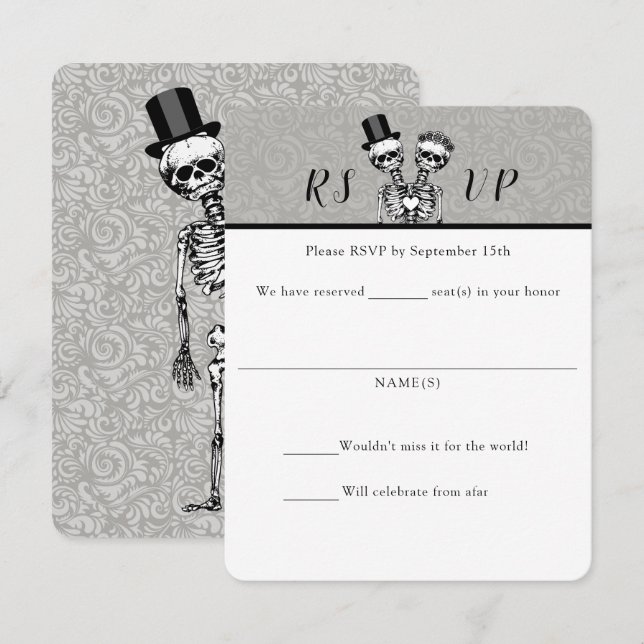 Conjoined Couple Wedding RSVP Cards (Front/Back)