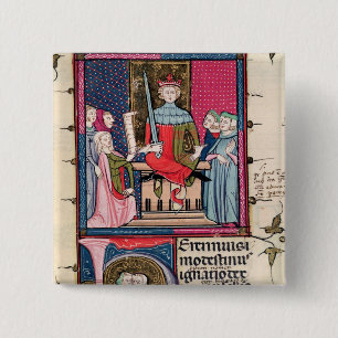 Conjugal Law, an adulterous wife appearing 15 Cm Square Badge