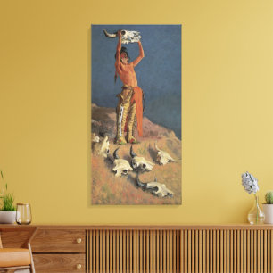Conjuring Back the Buffalo by Frederic Remington Canvas Print