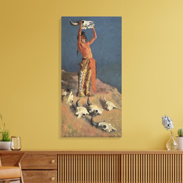 Conjuring Back the Buffalo by Frederic Remington Canvas Print (Insitu(LivingRoom))