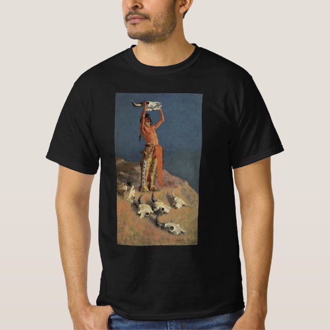 Conjuring Back the Buffalo by Frederic Remington T-Shirt (Front)