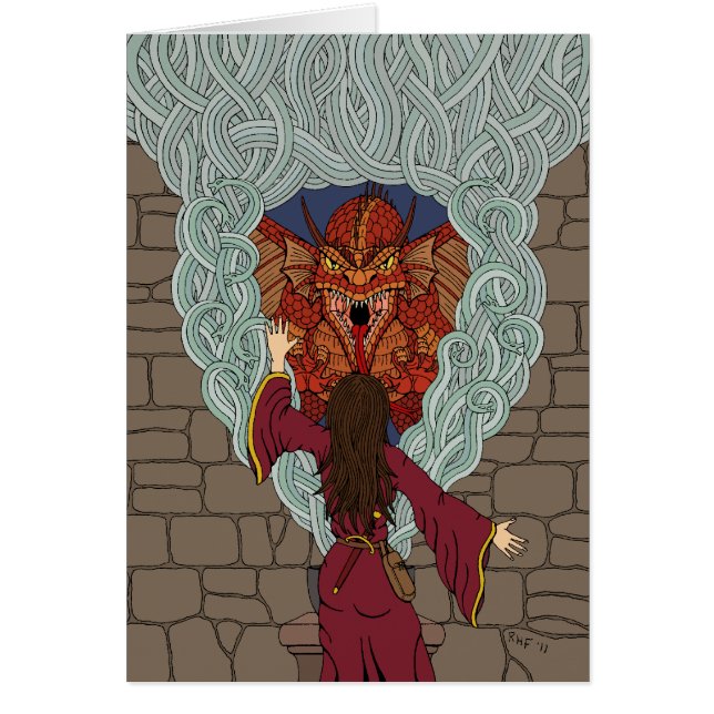 Conjuring the Dragon Greeting Card (Front)