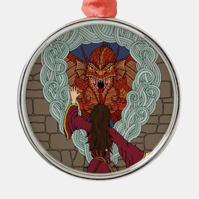 Conjuring the Dragon Metal Tree Decoration (Front)