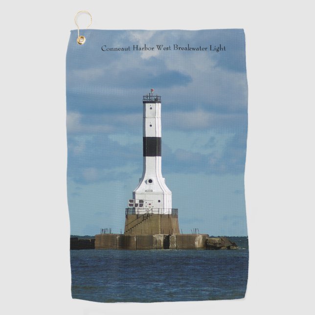 Conneaut Harbour West Breakwater golf towel (Front)