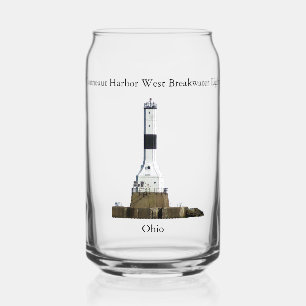 Conneaut Harbour West Breakwater Light can glass