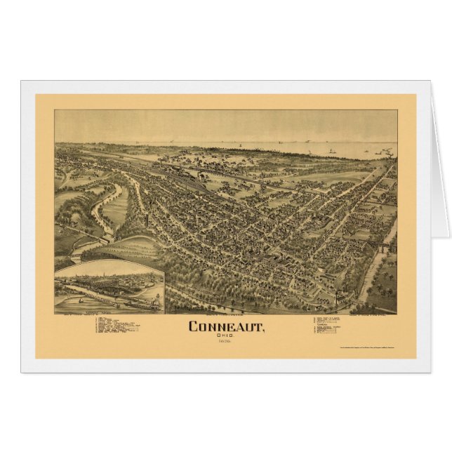 Conneaut, OH Panoramic Map - 1896 (Front Horizontal)
