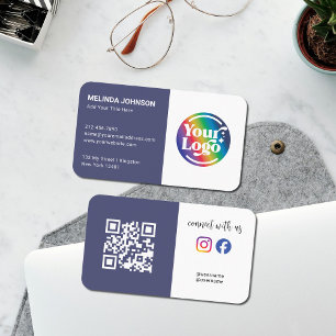 Connect Future Dusk QR Code Logo Social Media Business Card