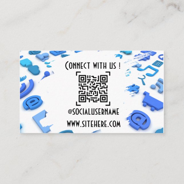 Connect social media business card (Back)