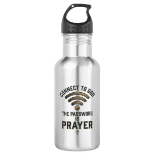 Connect to God Prayer Christian Vector Design_1 532 Ml Water Bottle