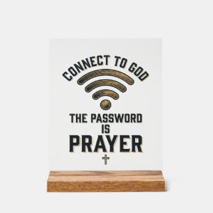 Connect to God Prayer Christian Vector Design_1 Acrylic Sign