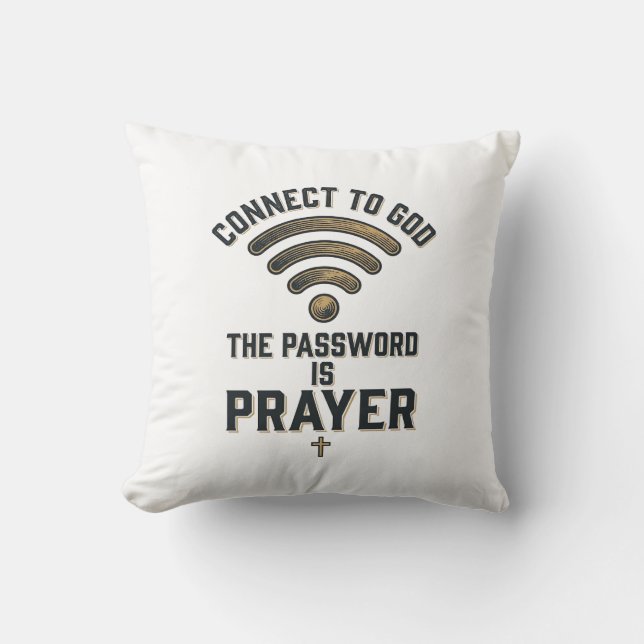 Connect to God Prayer Christian Vector Design_1 Cushion (Front)