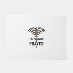 Connect to God Prayer Christian Vector Design_1 Doormat