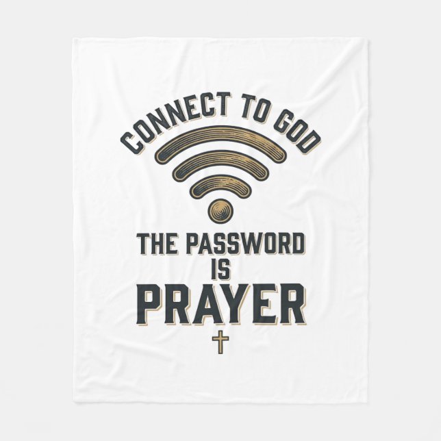 Connect to God Prayer Christian Vector Design_1 Fleece Blanket (Front)