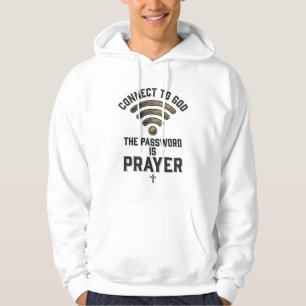 Connect to God Prayer Christian Vector Design_1 Hoodie