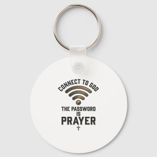 Connect to God Prayer Christian Vector Design_1 Key Ring (Front)