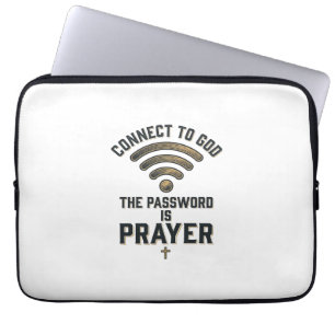 Connect to God Prayer Christian Vector Design_1 Laptop Sleeve