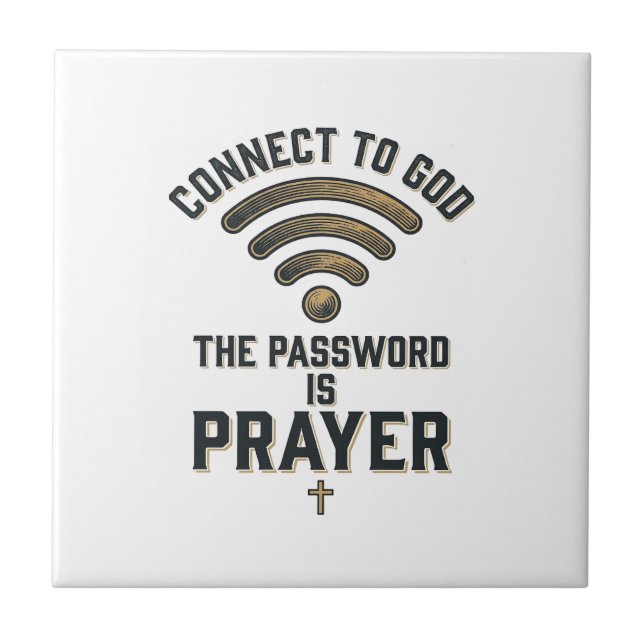 Connect to God Prayer Christian Vector Design_1 Tile (Front)