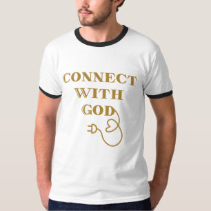 Connect With God Biblical Quote Men's Ringer T-Shirt