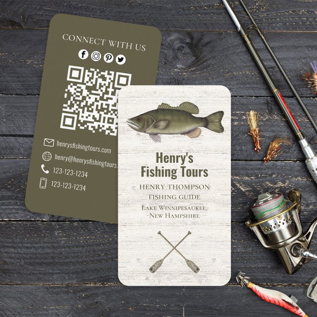 Connect With Me | QR Code Simple Fisherman Fishing Business Card (Creator Uploaded)