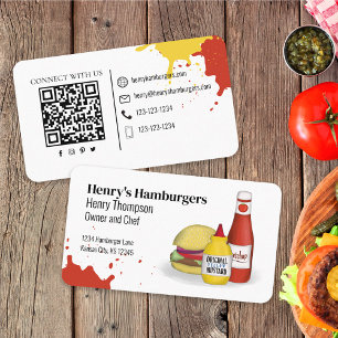 Connect With Me   QR Code Simple Hamburger Modern Business Card