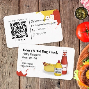 Connect With Me QR Code Simple Hotdog Modern Business Card