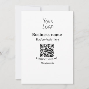 Connect with us business logo QR social media name Invitation
