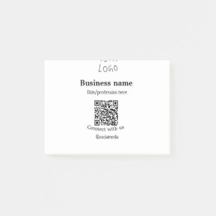 Connect with us business logo QR social media name Post-it Notes