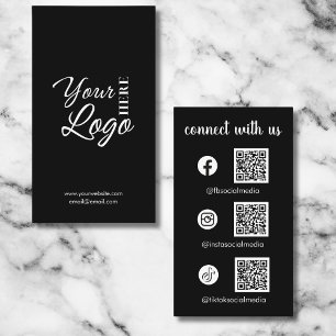 Connect With Us Custom Logo Social Media QR Code Business Card